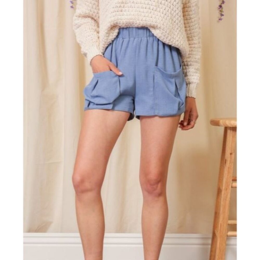 NWT Lumiere Women's High Waist Blue Shorts size Small